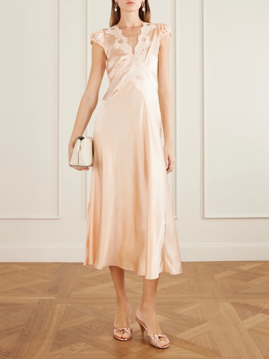 Doen Dresses & Skirts - DÔEN Coraline Silk Lace-Trimmed Dress